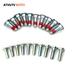10PCS Universal 8mm M8 Motorcycle Brake Disc Rotor Screws Bolts Step/No Step M8X25 Hexagon Socket Mount Screws Bolts
