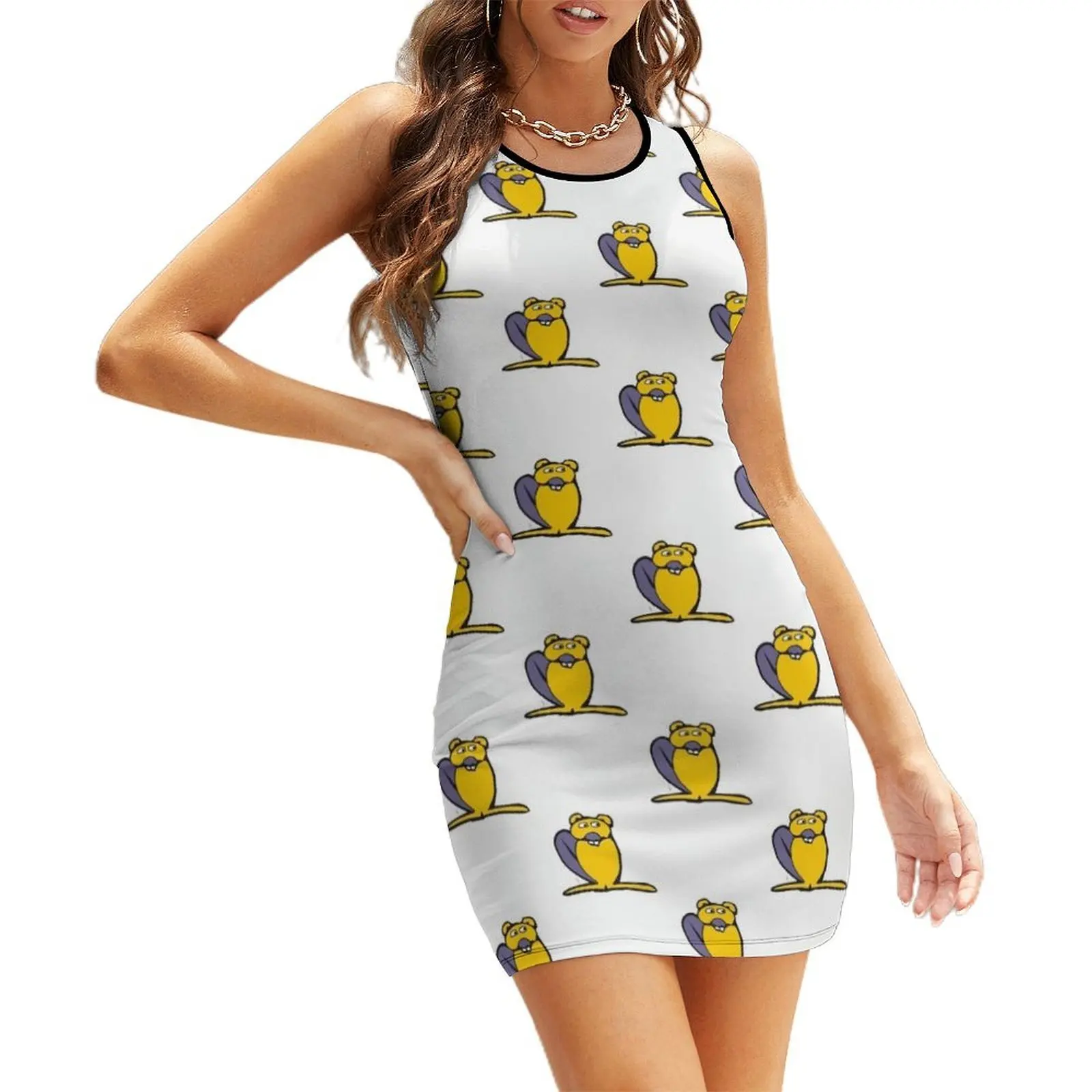 Castoro - Beaver mouwloze zonnejurk luxe dames feestjurk avond prom dames avondjurk luxe feestjurk voor dames