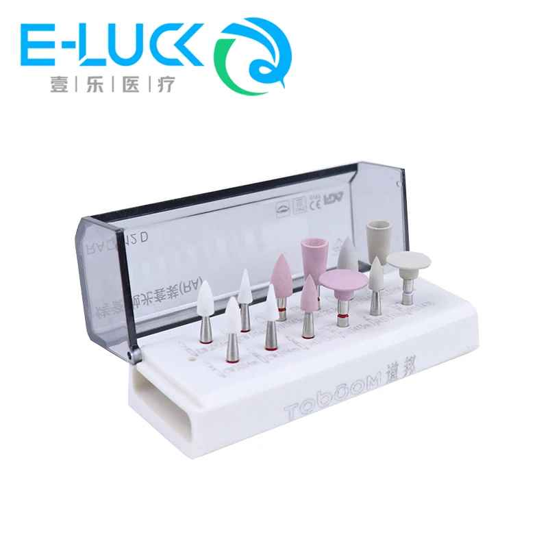 12 Pcs/kit Dental Porcelain Teeth Polishing RA 0212D Ceramic Silicone Rubber Polishers for Low Speed Handpiece