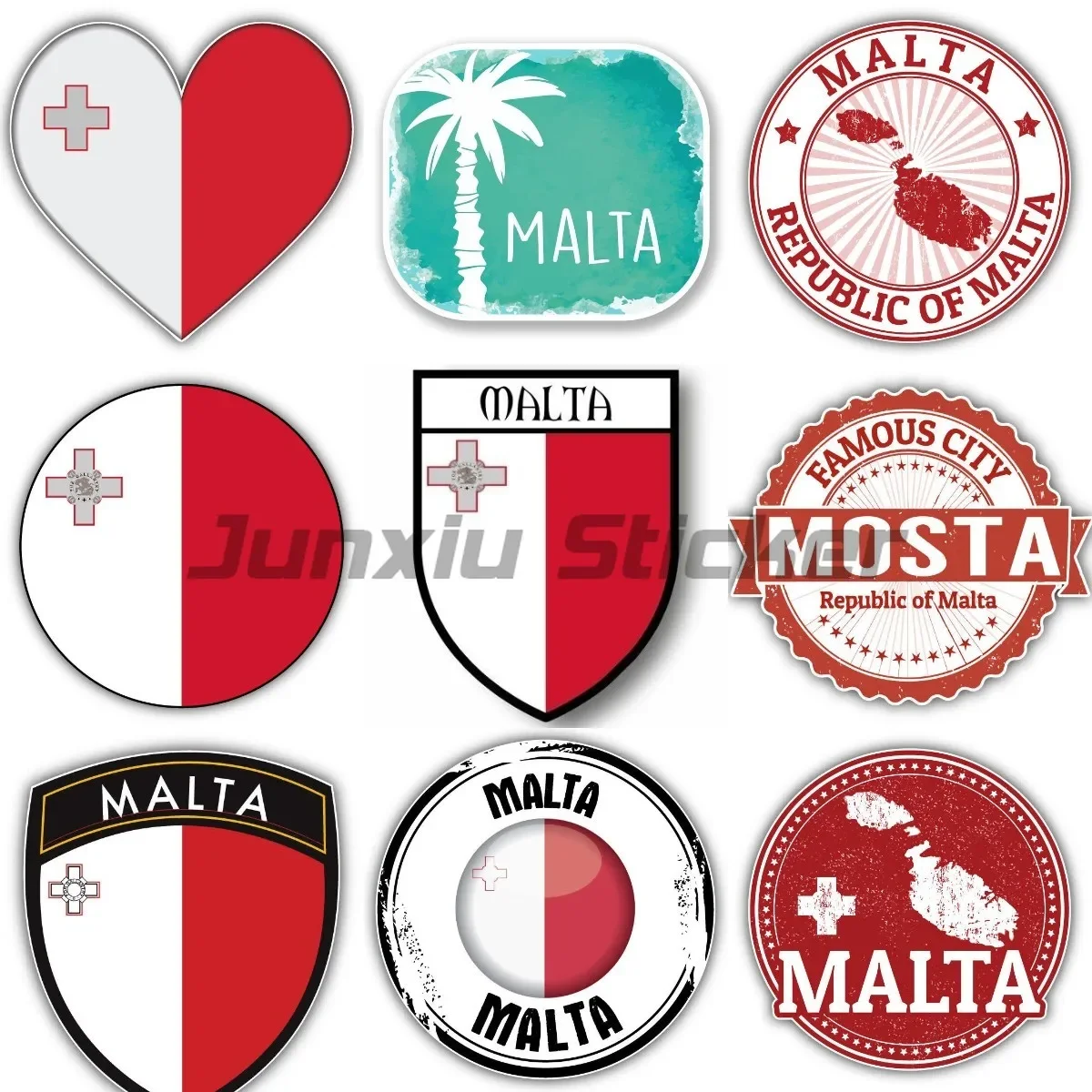 

Personality Malta Flag Stickers Motorcycle Refrigerator Racing Laptop Helmet Trunk Car Bumper Window Vinyl Decoration Decals