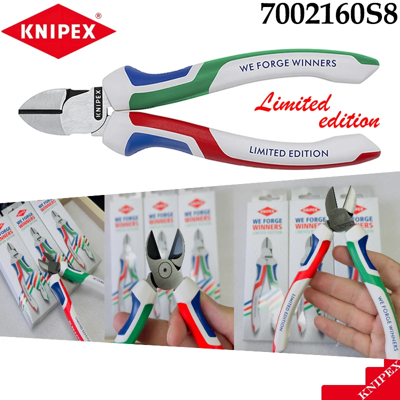 KNIPEX 7002160S8 Limited Diagonal Cutting Pliers, Multicolor Anti-Slip Side Cutters for Electrical Wire Cable Cutting