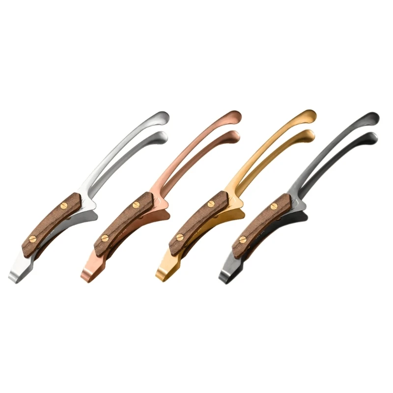 

Kitchen Tongs Stainless Steel Wooden Handle Cooking Tongs Non-Slip Tongs