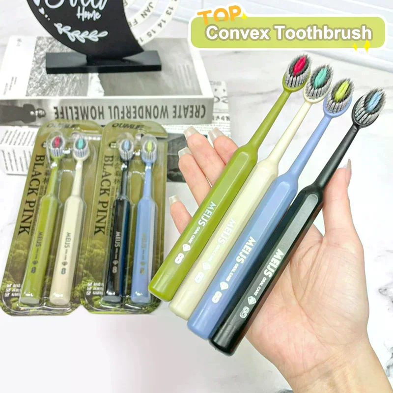2 قطعة فرشاة أسنان تنظيف الفم فائقة النعومة فرشاة أسنان ذات شعيرات صلبة تنظيف عميق للبالغين تبييض الأسنان #5