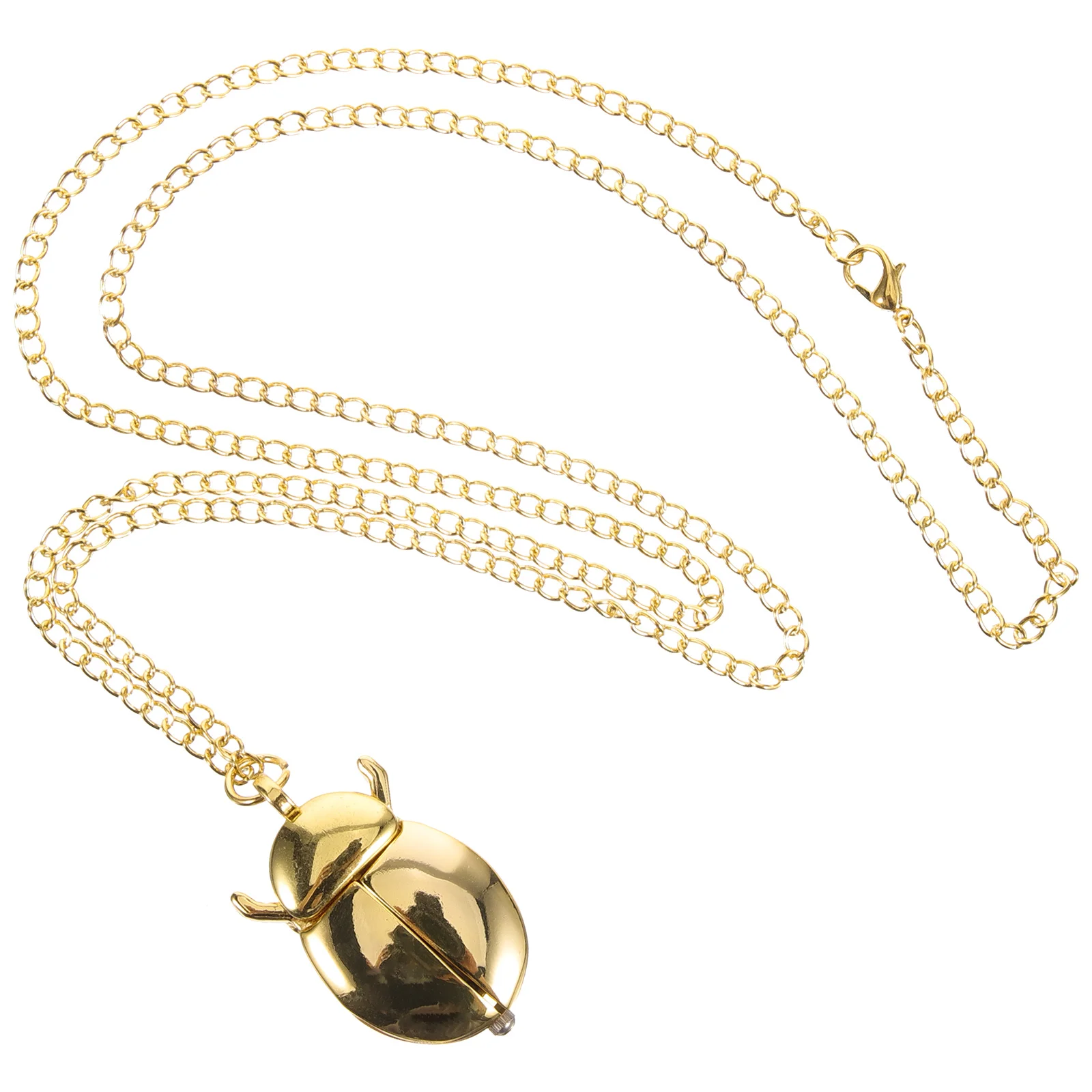 Beetle Pocket Watch Choker Necklaces for Girls Pendant Jewelry Cute Alloy Student