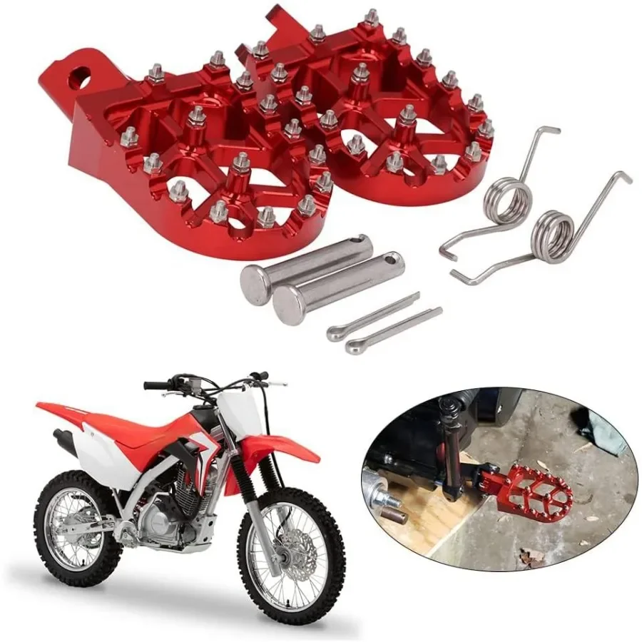 

Dirt Bike Foot Pegs Motorcycle Footpegs Foot Pedals Rests CNC for CRF 110 CRF110F 20132024 CRF125F 20142024 Dirt Pit Bike Red w