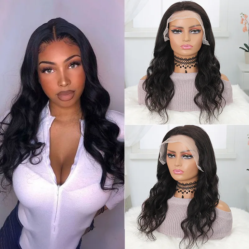 Long Bob Body Wave Human Hair Lace Front Wigs for Black Women - Pre-Plucked 13x4 Lace Front Bob Wigs with Natural Hairline