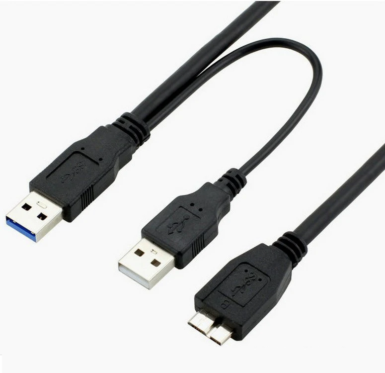 USB 3.0 Male To Micro USB 3 Y Cable with Extra usb Power USB3.0 Male To Micro USB3.0 B Male Adapter Cable For HDD Hard Drive New