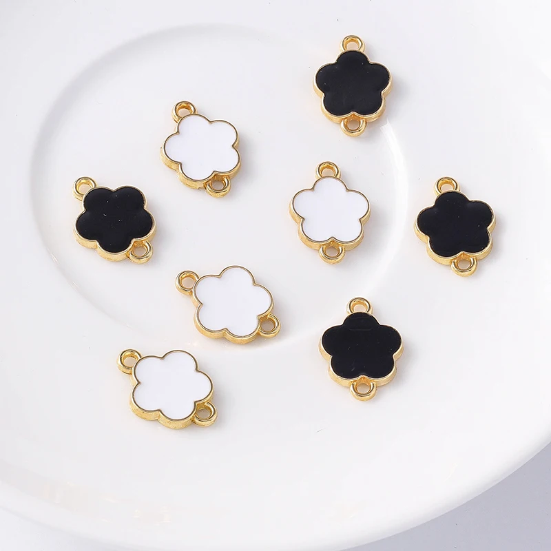 

Duarte 20Pcs/Lot Cute Enamel Flower Charms Connectors for Jewelry Making DIY Bracelets Necklaces Earrings Handmade Crafts Supply