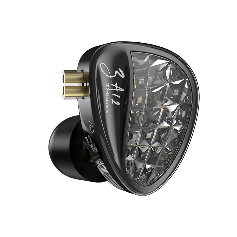 KZ ZA12 2DD+4BA Hybrid IEM | HiFi Adjustable Tuning Wired In-Ear Monitor, Noise Isolating Custom Sports Headphones