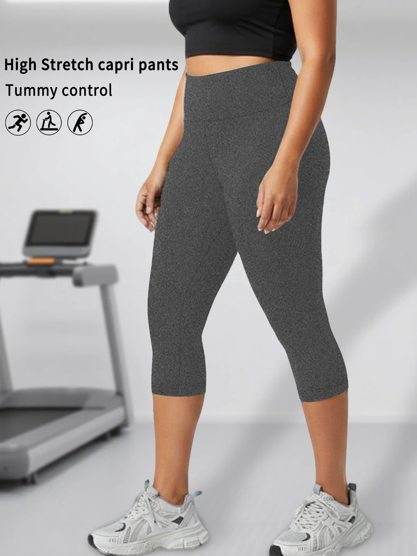 

Женские брюки-капри больших размеров с высокой талией, очень мягкие, непрозрачные, с эффектом утяжки живота, для йоги, бега, тренировок, дома и повседневной носки