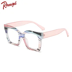 Rhaegal-personalizado quadrado anti luz azul rosa óculos para mulheres, óculos transparentes computador, elegante decorativo