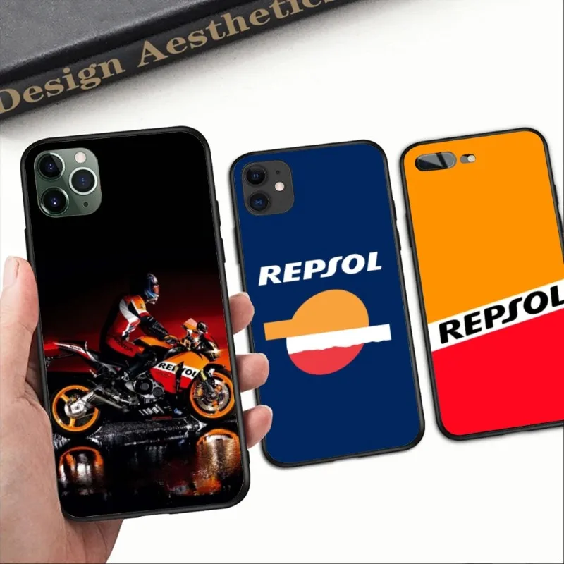 Funda de teléfono Repsol Motor para iPhone, carcasa suave de color negro para modelos 14, 13, 12, 11, XS, X, 8, 7, 6 Plus, Mini Pro Max, SE 2022