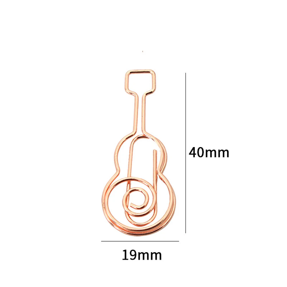 20Pcs Metal Music Note Shape Paper Clips Bookmark Binder Clip Creative File Clamp Decorative Clip for Office School Home