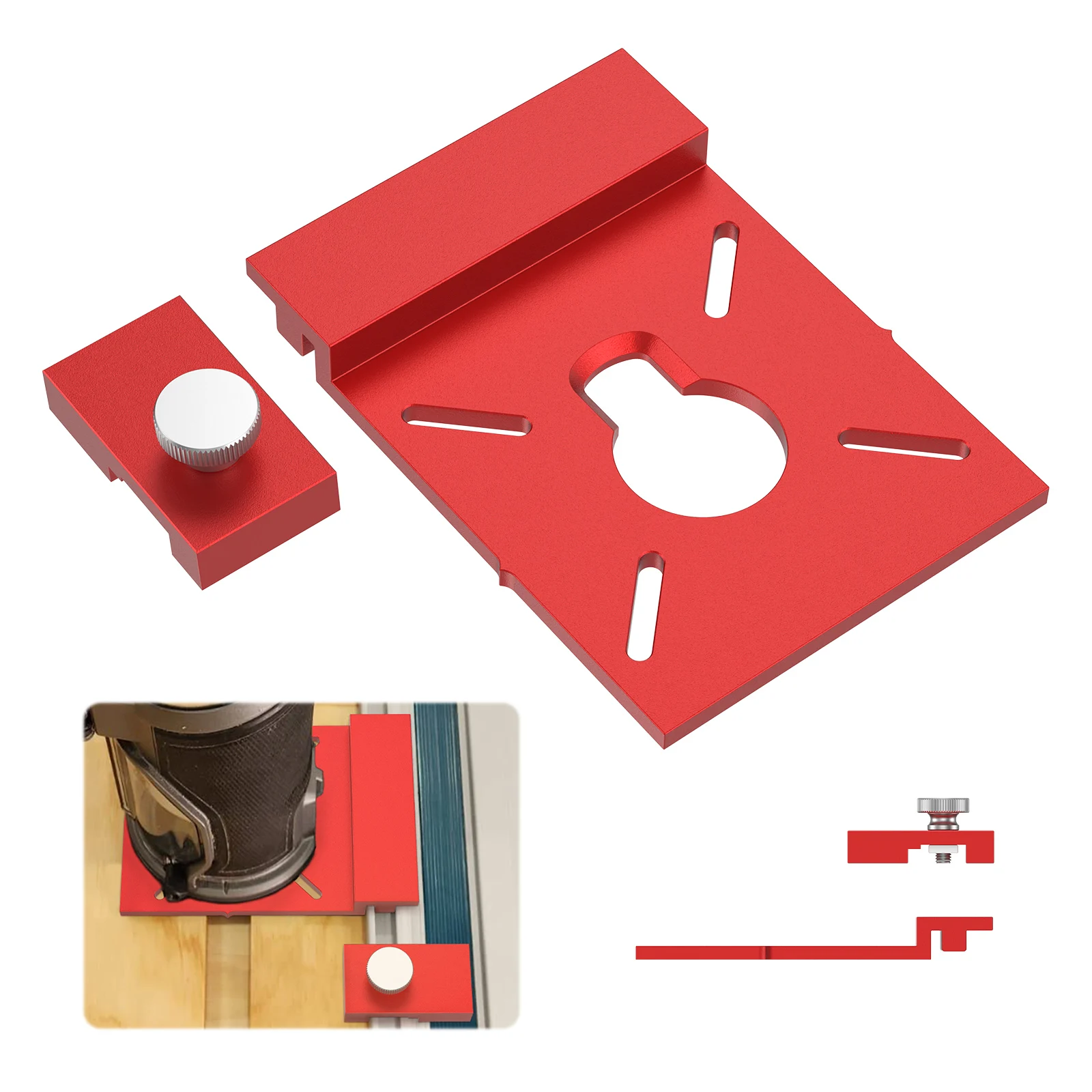 

Профессиональный адаптер направляющей из алюминиевого сплава, направляющая для пилы, фрезерный станок, адаптер для кромки фрезерования с ограничителем для деревообработки