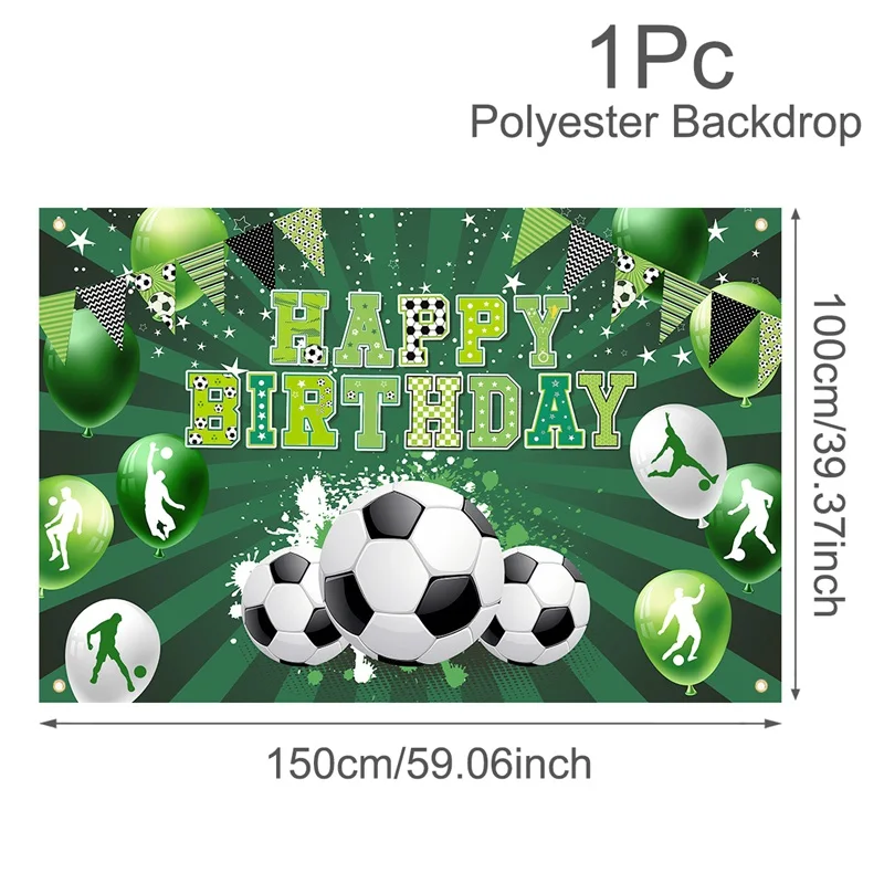 Fußball Geburtstag Party Hintergrund Fußball Fußball Thema Geburtstag Party Dekorationen Photo Booth Requisiten für Jungen Kinder – Detail 1