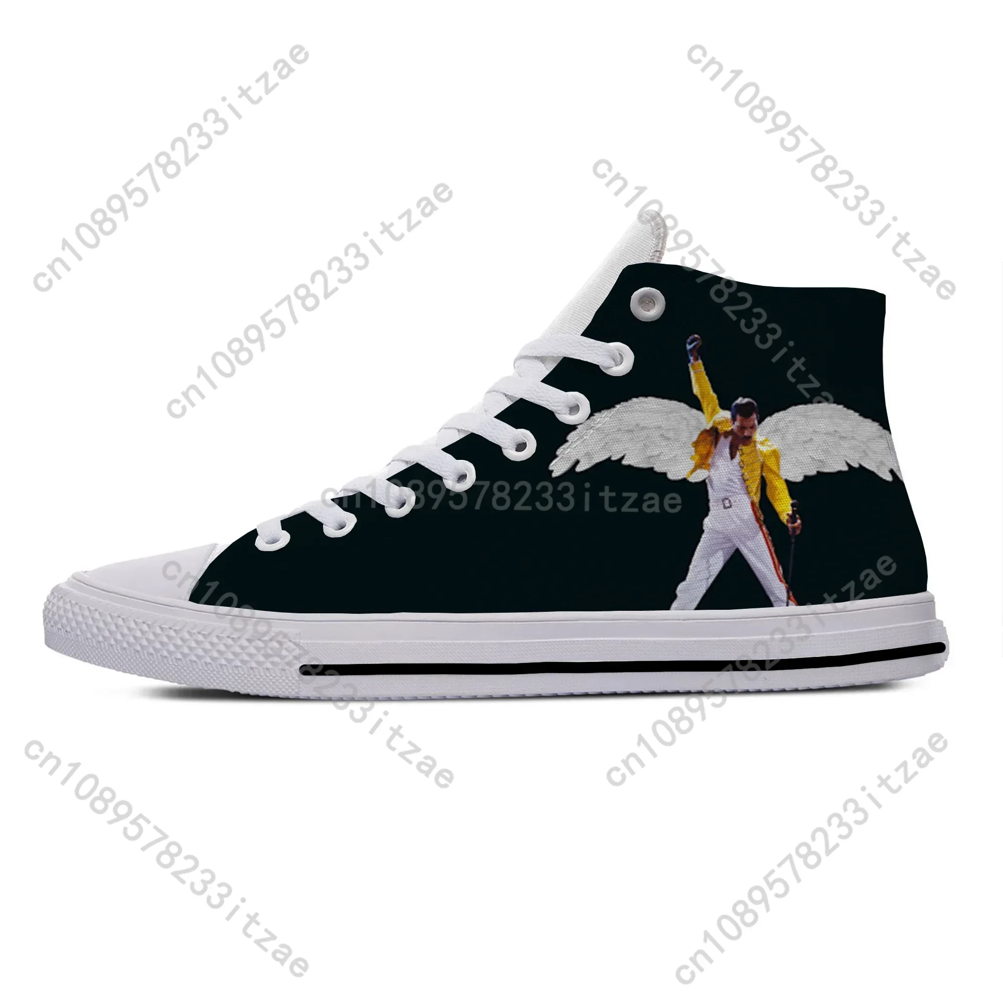 

Hot Freddie Mercury The Show Must Go on Rock Fashion Casual Cloth Shoes Men Women Sneakers High Top Classic Summer Board Shoes