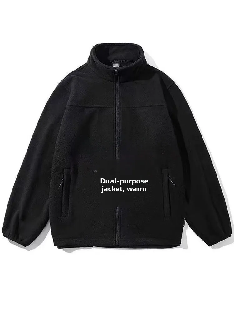 

ex Warm Fce Lined Tee-in-One Detachable Jaet Inner Vest Autumn Winter Outerwear Coat for Men And Women