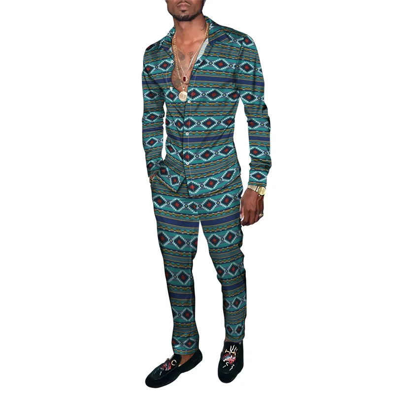

Jellyfish Dragon Tiger Flower Retro Ethnic Floral Weed 3D Print Sets Men Long Sleeve Shirts+Pants 2Pcs Tracksuit Clothing Suits