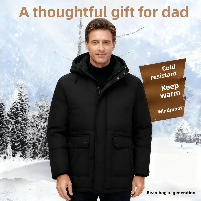 

2025 Новая зимняя мужская свободная хлопковая куртка больших размеров, утолщенное теплое пальто на флисовой подкладке