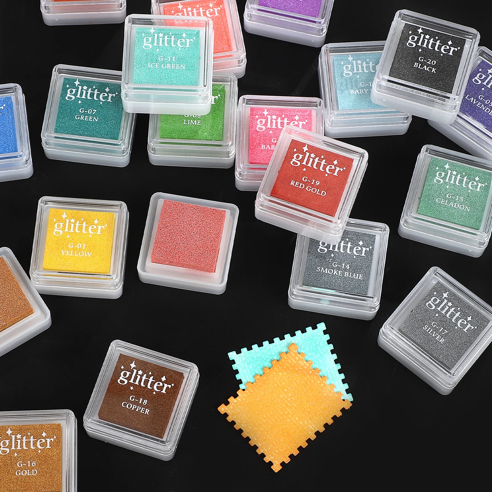 Colorful Pearlescent Inkpad Printing Mud Creative DIY Journal Material Collage Student Supplies Stationery