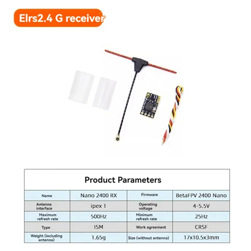 A14M 9 PCS Receptor ELRS 2.4 Ghz NANO Expresslrs Receptor CRSF Com Antena Tipo T Para RC FPV Traversando Peças de Drones