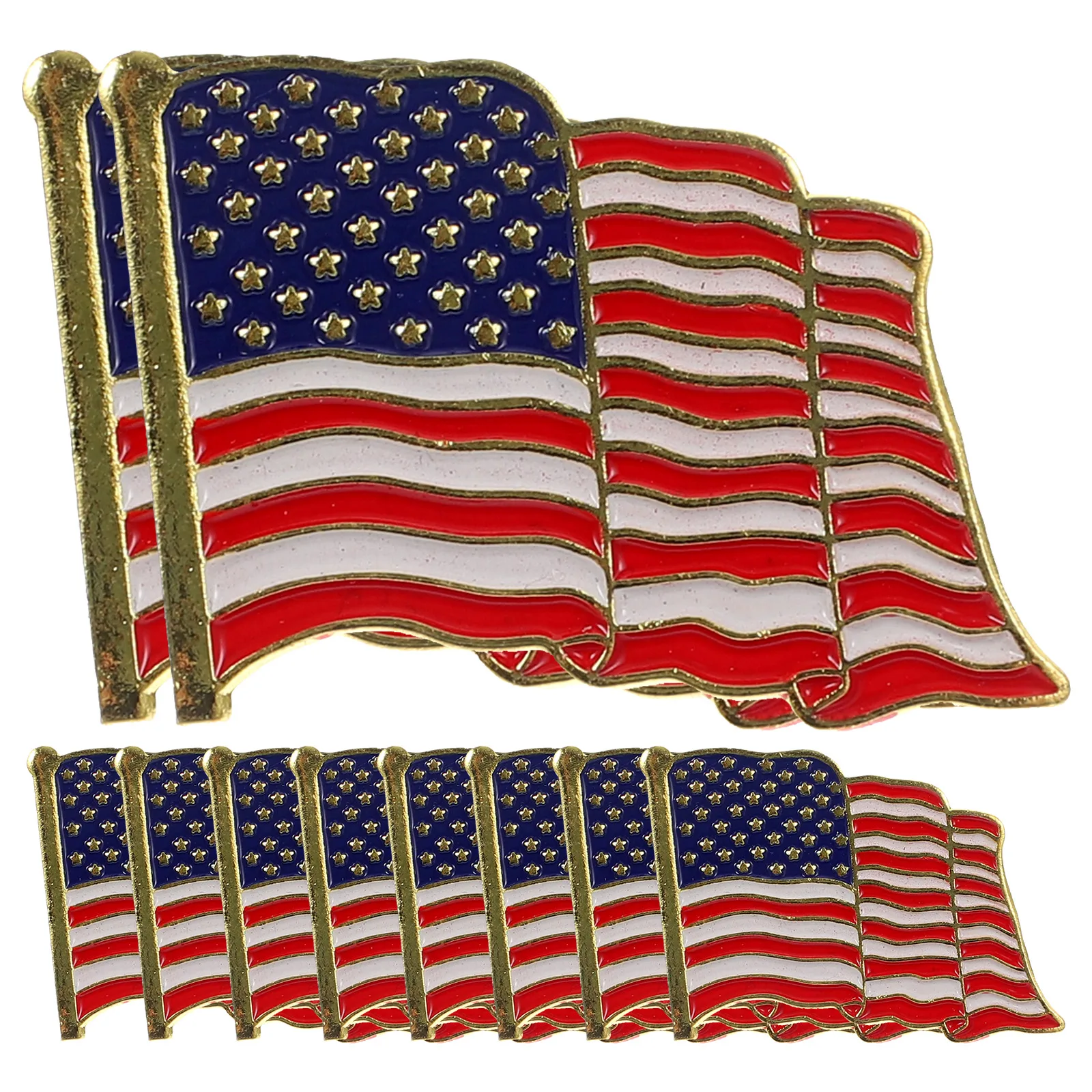 

10pcs Flag Badge Brooch Fashion Lapel Pins Banner Folding Garment Breastpin Unique Design For Everyday Wear Matching Bag