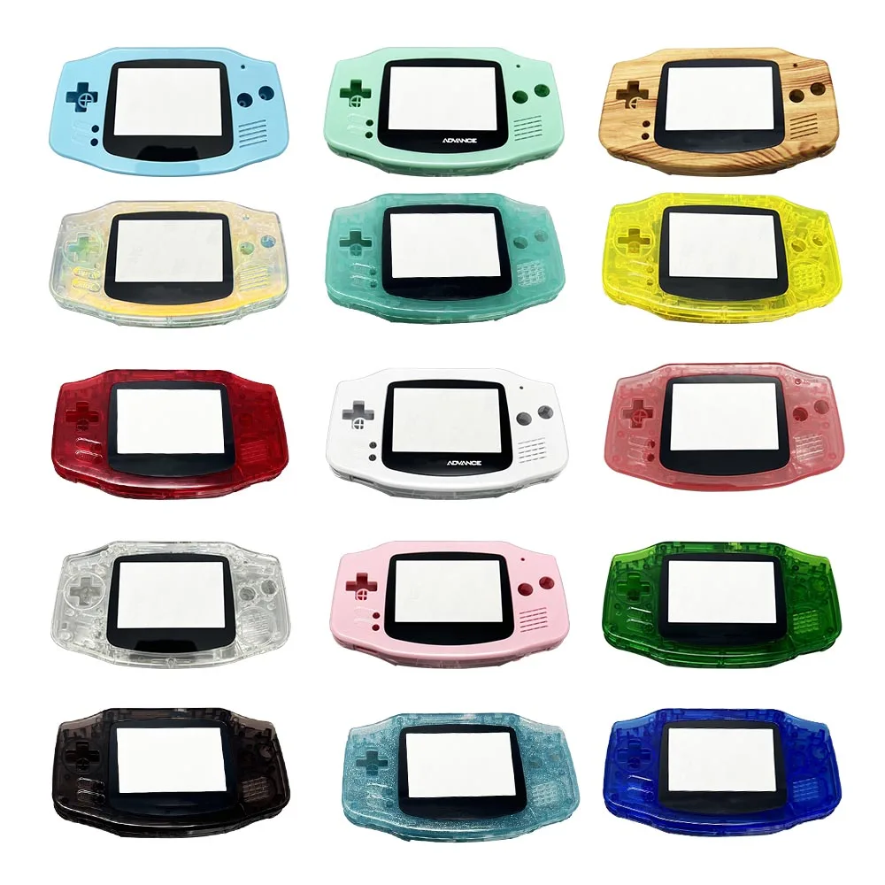 Original Size IPS Housing Shell Sets For GameBoy Advance GBA With Glass Screen Lens Stickers Buttons Conductive Rubber Screws