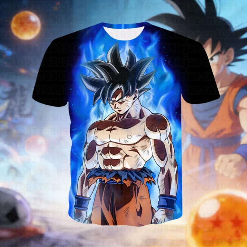 

2026 Dragon Ball T-shirt Adult Top T-shirt Anime Character Son Goku Super Saiyan T-shirt Boy Children's Clothes Summer T-shirt