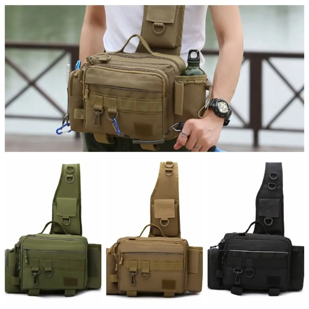 

Waist Fanny Multi functional Lure bag Crossbody Waterproof Fishing Lure Backpack Wear-Resistant Compact Fishing Rod Lure Bag