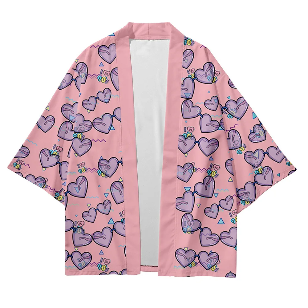 

Japanese Cardigan Loose Women Men Cosplay Yukata Clothing Harajuku Traditional Samurai Floral Print Kimono Plus Size 6XL Haori