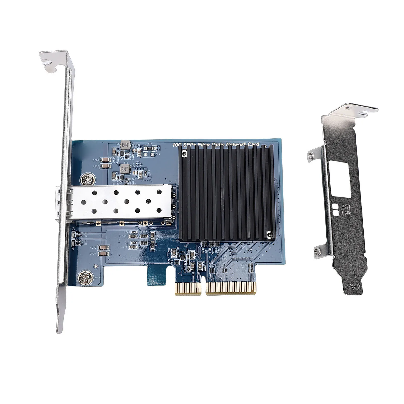 Network Card PCIe X4 NIC Card 10Gbps PCIe X4 NIC Card Support for Windows Server  Optic Network Card with Single SFP Port