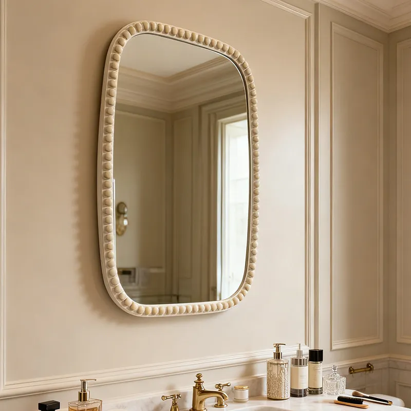 Vintage Dressing Table Mirror Modern Bathroom Luxury Girls Nordic Aesthetic Mirror Makeup Vanity Spiegel Wand Home Decorations