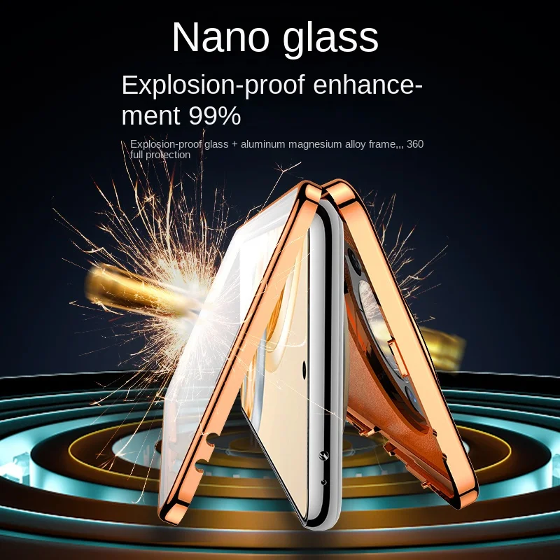 

Honor Magic7 Lite BRP-NX3 Case Double Sided Protection Glass Front Cover Back PU Leather Hard Case for Honor Magic7 Lite BRP-NX3