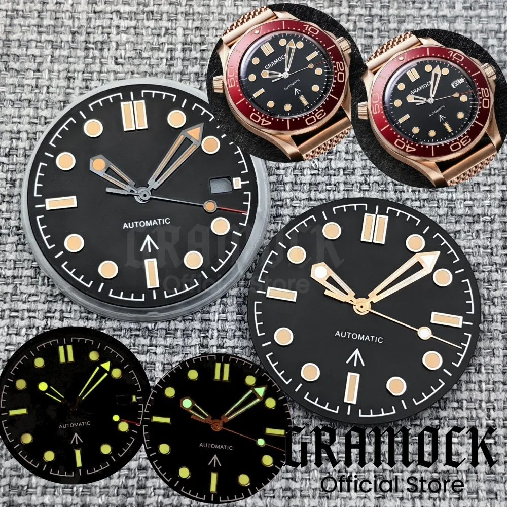 31 мм стерильный набор стрелок циферблата часов Светящийся NH35 Дайвинг 007 NTTD Корпус часов Стальной ремешок подходит для механизма NH35 NH36 ETA2824 PT5000