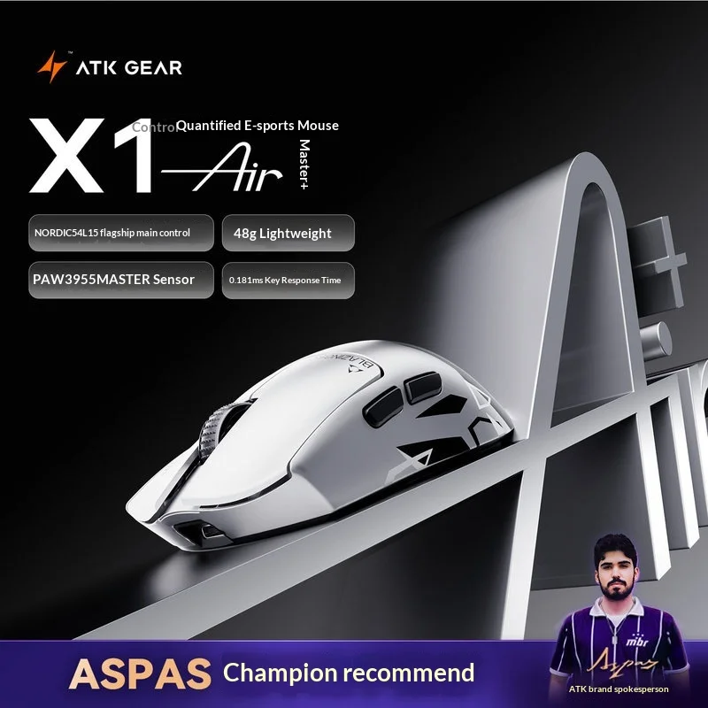 Atk X1 Air Master Wireless Gaming Mouse 48g Ultra Lightweight Ergonomic For Medium And Large Hands Esports Gaming Valorant
