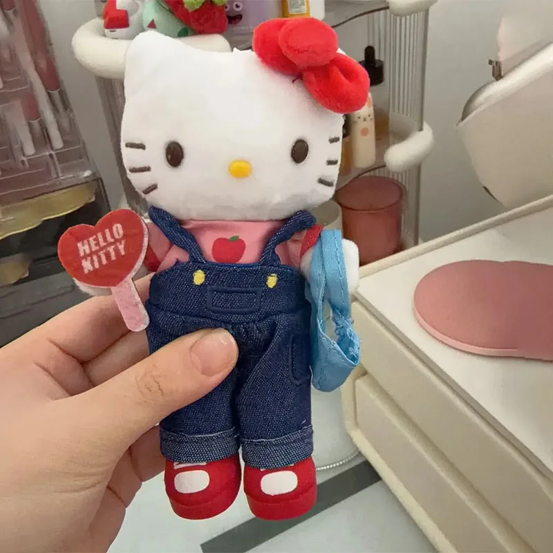 

Милый плюшевый брелок Hello Kitty, мультяшная кошка КТ из серии One Day, мягкая игрушка, подвеска для рюкзака, кукла для девочек, идеальный подарок для фанатов