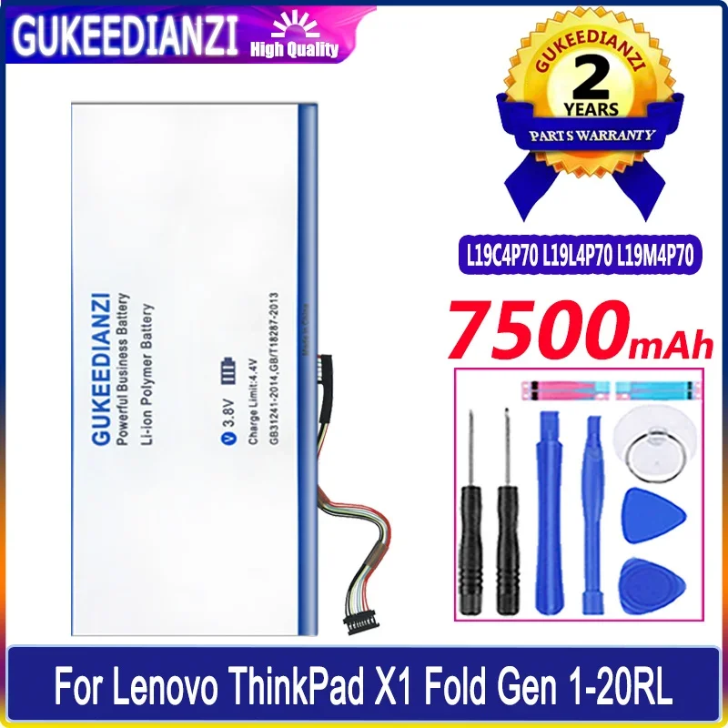 

GUKEEDIANZI Battery L19C4P70 L19L4P70 L19M4P70 7500mAh For Lenovo ThinkPad X1 Fold Gen 1-20RL 1-20RK SB10T83126 Batteria