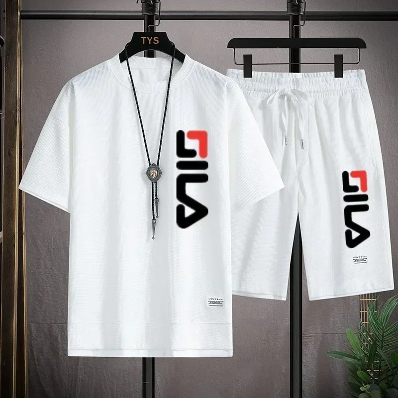 

Summer men's casual T-shirt set, outdoor fashionable and comfortable men's sports T-shirt + sports shorts casual and comfortable