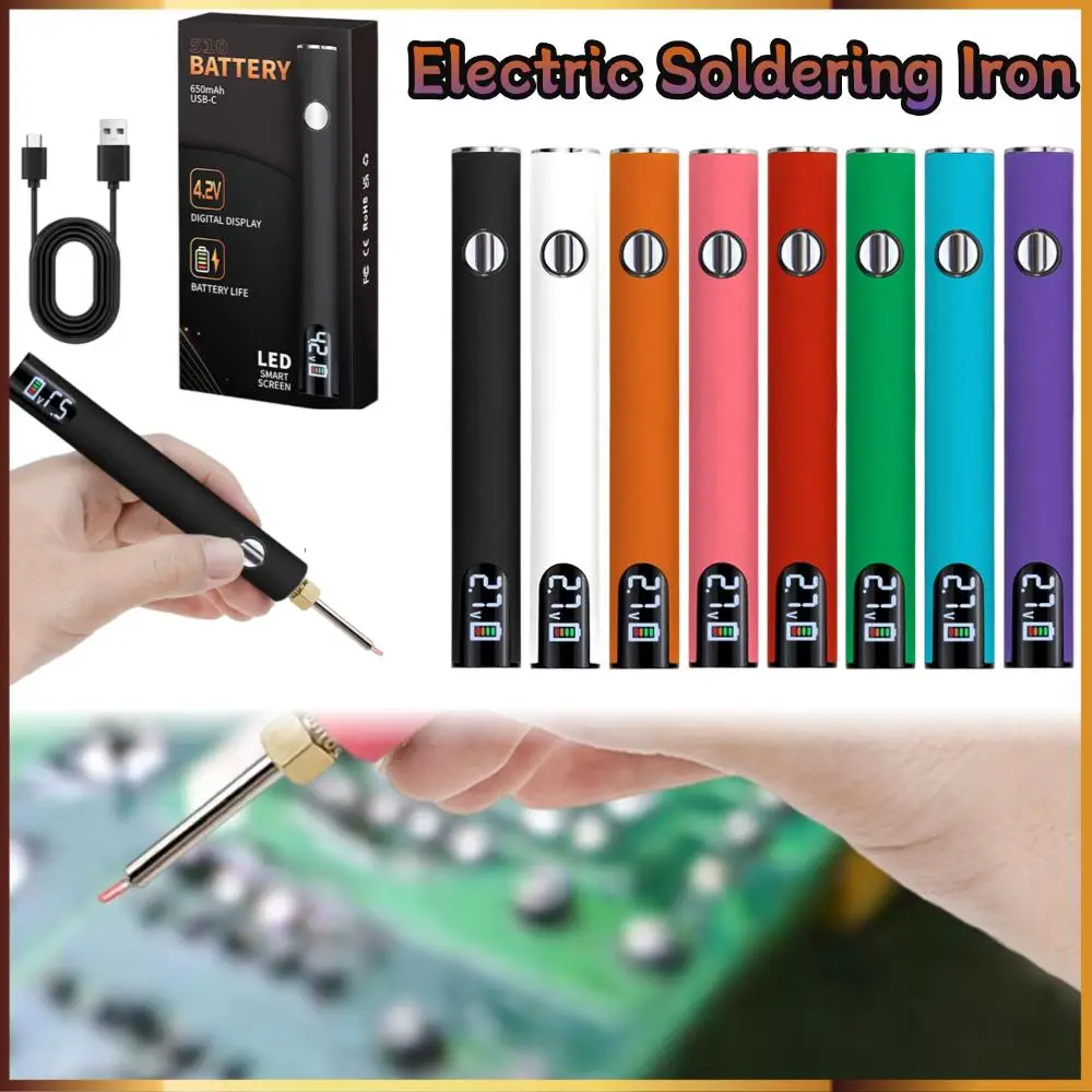 

510 Thread Battery Cart Pen 650mAh Battery Adjustable Voltage Electric Soldering Iron Cable Solder Repair Tools with USB Charger