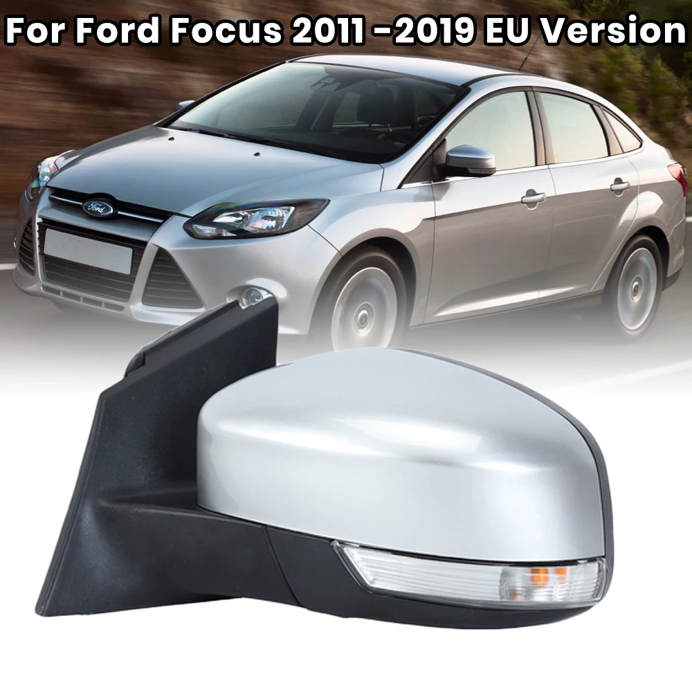 Left Side 8 Pins Rearview Mirror Assembly For Ford Focus 2011 2012 2013-2019 EU Version Grey Heated Side Mirror Car Accessories