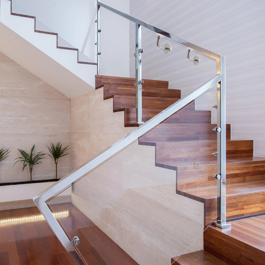 

Stainless Steel Wall Bracket H rail Holder Staircase Railing Support Indoor Outdoor Steps Balustrade Accessories Strong