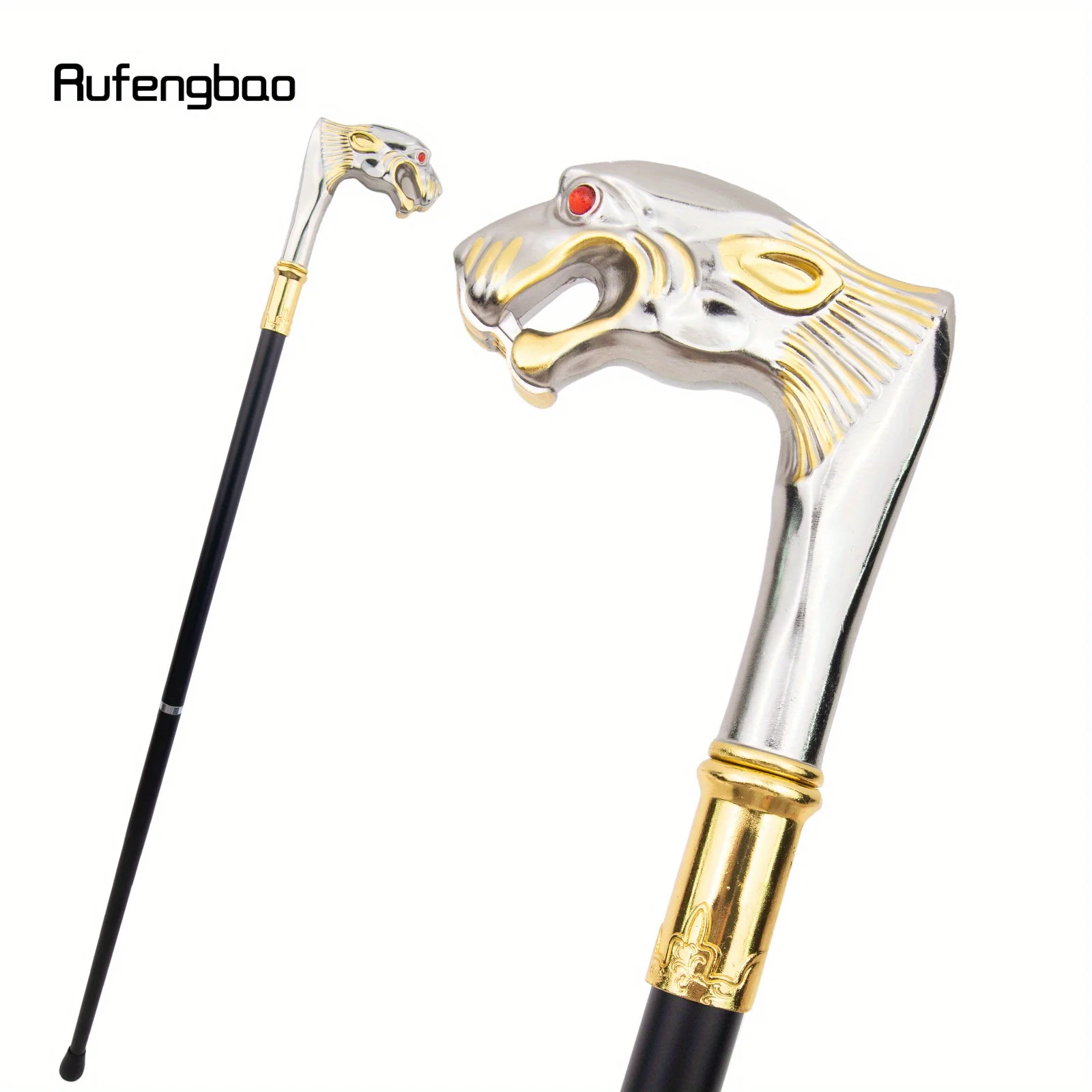 White Golden Leopard Red Eye Luxury Fashion  Decorative Stick  Cane Halloween For Cosplay And Parties, For Cosplay & Party