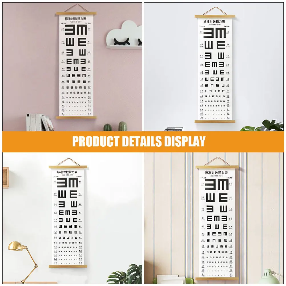 Waterproof Visual Testing Chart Sturdy Clear Printing Easy Hang Home Wall Eye Chart for Accurate Vision Exams Family Use