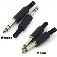 6.35 6.5 Stereo 3 Pole / Mono 2Pole male Plug 6.35mm Amplifier Microphone Plug 6.35mm jack Plug 6.5mm Audio Connector J17
