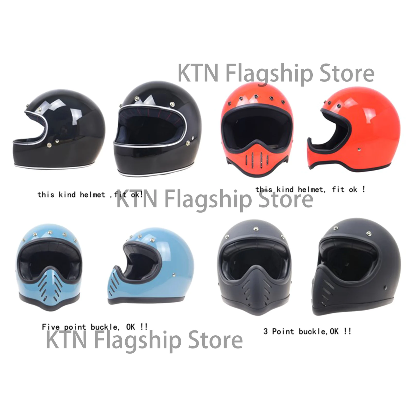 Universal polycarbonate 5-button face mask for open motorcycle helmet tongue MOTO3 brim motorcycle helmet tongue