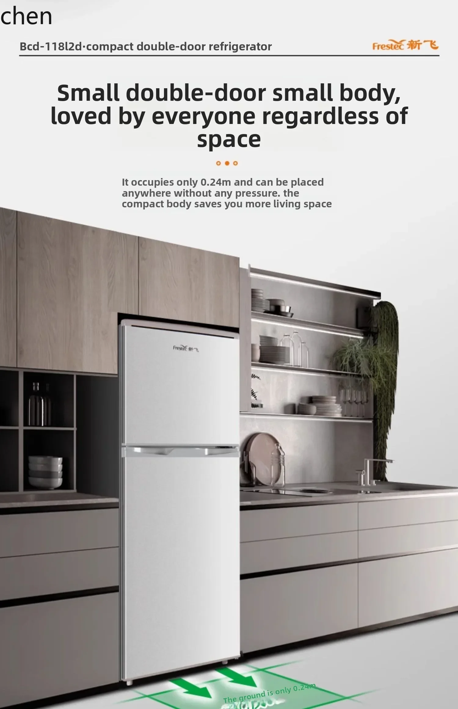 double-door  energy-saving small refrigerator rental dormitory refrigerated and frozen two-door double-door refrigerator