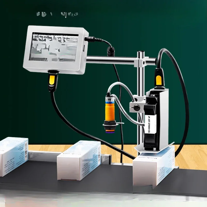 Assembly line coding machine conveyor shelf life coding device