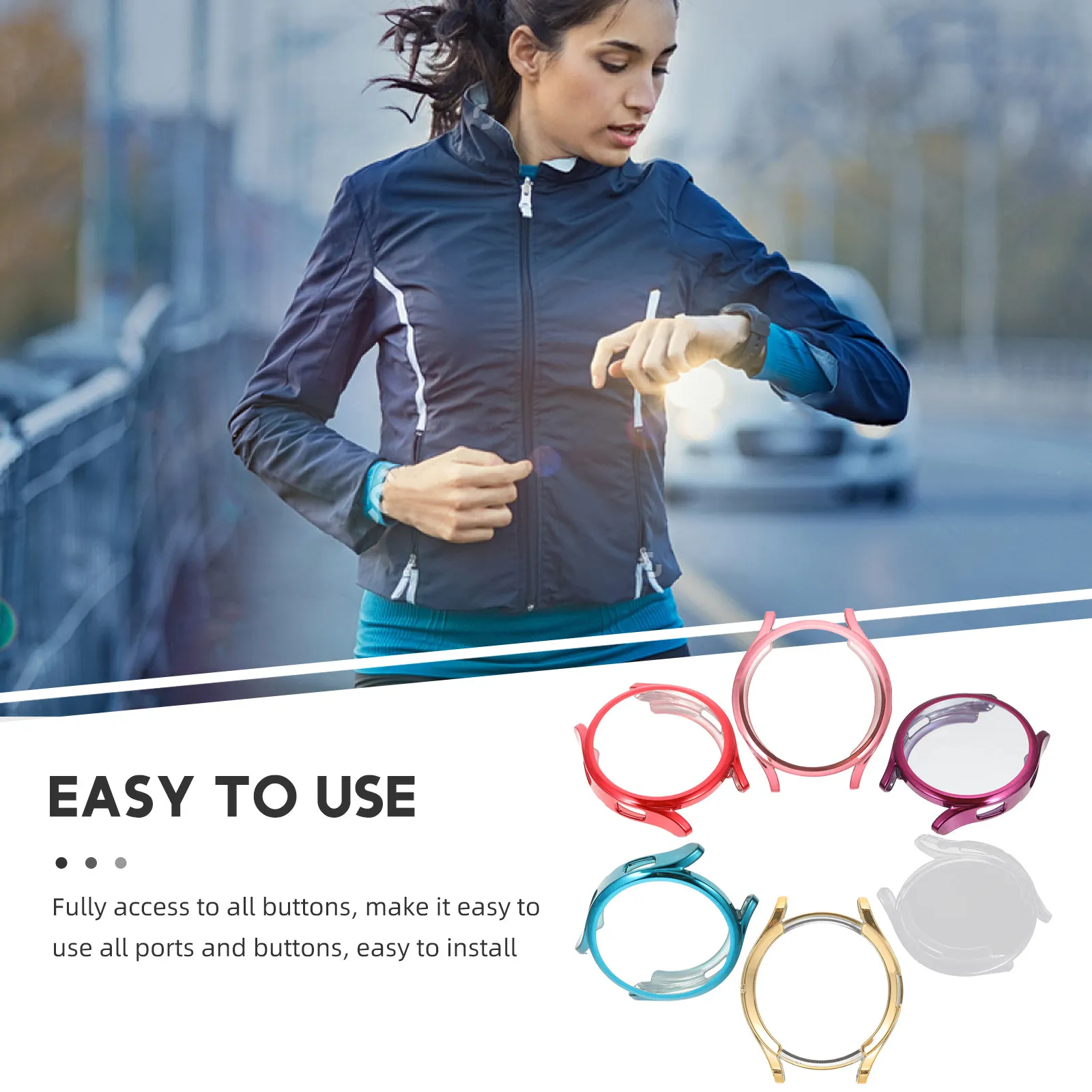 Capa protetora para relógio, 6 peças, tpu, capa completa, anti-arranhões, à prova de choque, compatível com smartwatch watch4