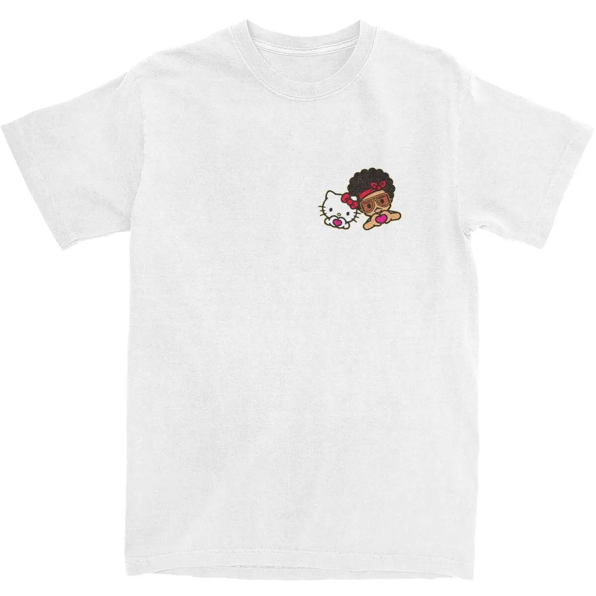 

Мужские футболки Bruno Mars Hello Kitty, хлопковые топы 100, пляжная классическая футболка с короткими рукавами, футболка с круглым вырезом, большие размеры