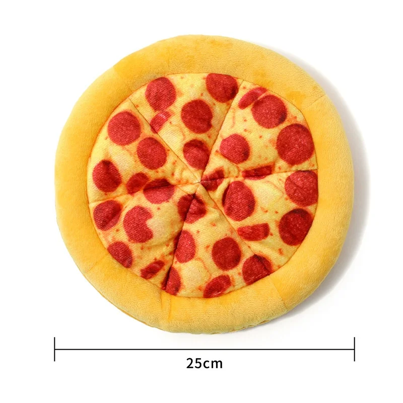 Plush pizza slice shaped fleece squeaky dog toy for small to large dogs, Coozy Paw USA13